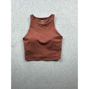 Old Navy Active PowerChill High Neck Longline Sports Bra Brown Small